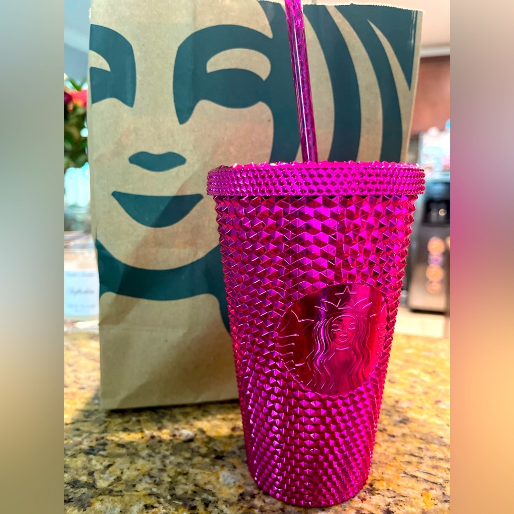 NWT Starbucks Grande Tumbler 2022 Pink Metallic Tumbler